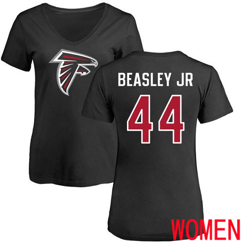 Atlanta Falcons Black Women Vic Beasley Name And Number Logo NFL Football #44 T Shirt